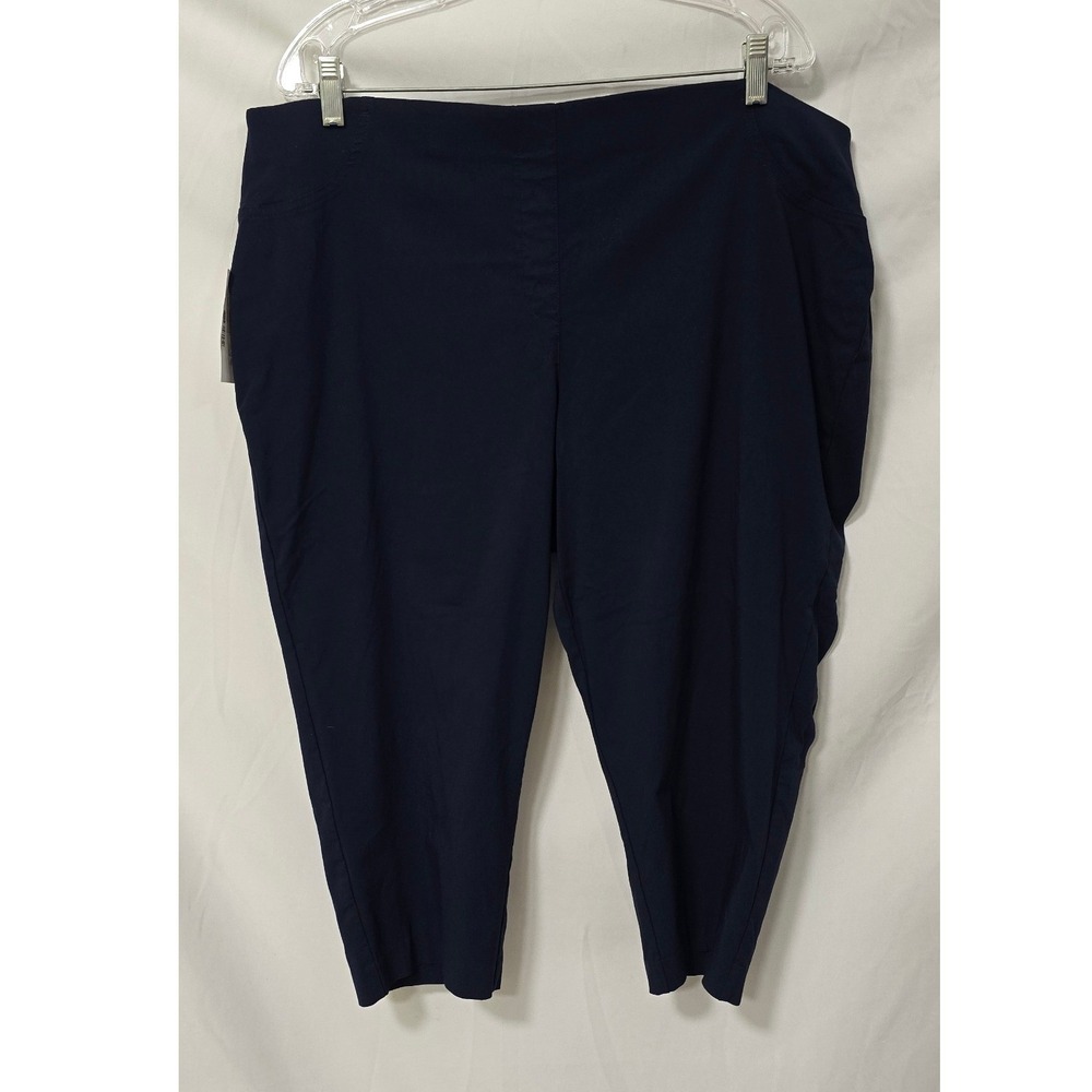 Style & Co. women plus size 22W pull on capri mid rise blue career business